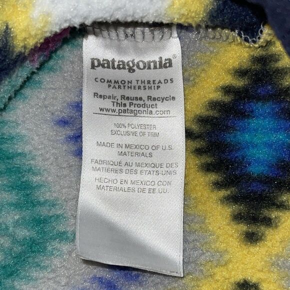 Patagonia Synchilla Womens Pullover Fleece Snap Geometric Size Medium M - Picture 10 of 13
